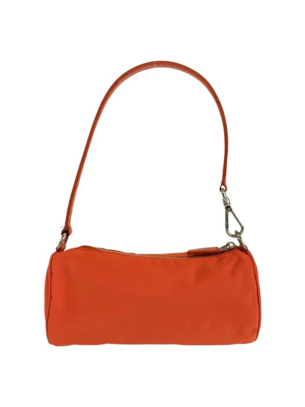 Prada Tessuto Orange Silver Nylon Handbag Pouch